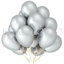 15 x Silver Metallic Large 9" Inch Party Wedding Helium Quality Balloons