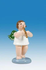 Angel Musician With Recorder Without Crown Height Approx 2 3/8in New Erzgebirge