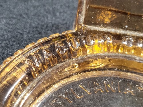 Antiker Vakuumbecher Schnur Rosa Glas Reifen Aschenbecher Pennsylvania Rubber Co Jeanette - Bild 11 von 18