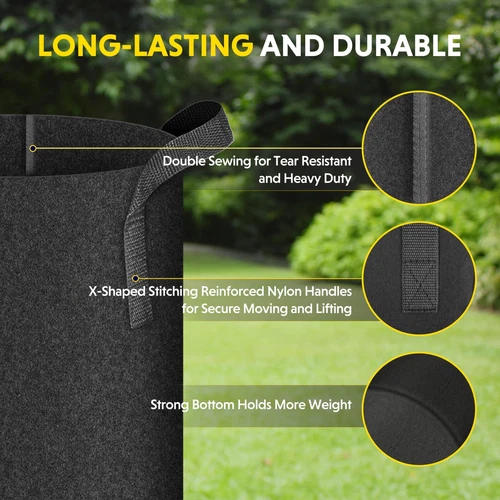 5-24Pack Garden Grow Bag/Rooty Bag Heavy Duty Non-Woven Plant Fabric Pot Contain - Picture 37 of 143