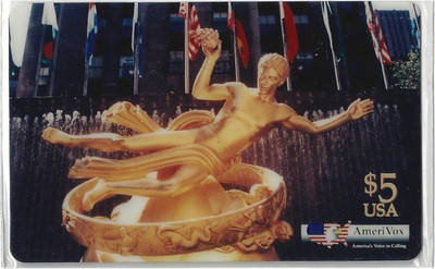 TK 160b Telefonkarte/Phonecard USA Amerivox Rockefeller Center Auflage 2500