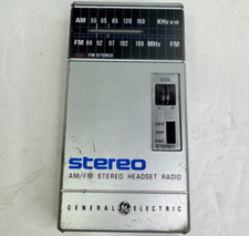 GE General Electric AM/FM Stereo Headset Radio Model 7-1600A Tested Works