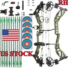 RH Compound Bow 30-70lbs IBO 310 fps  Carbon Arrows for Archery Hunting Shoot