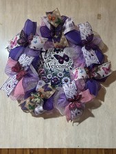 Lavender Floral Welcome Wreath, 25 Inches In Diameter
