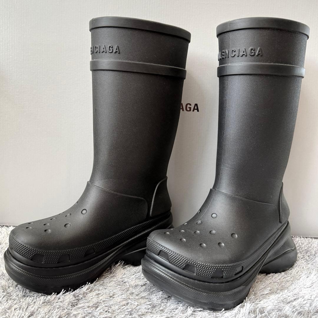 Women 7.0US BALENCIAGA Crocs Boots Black Limited Edition VHTF