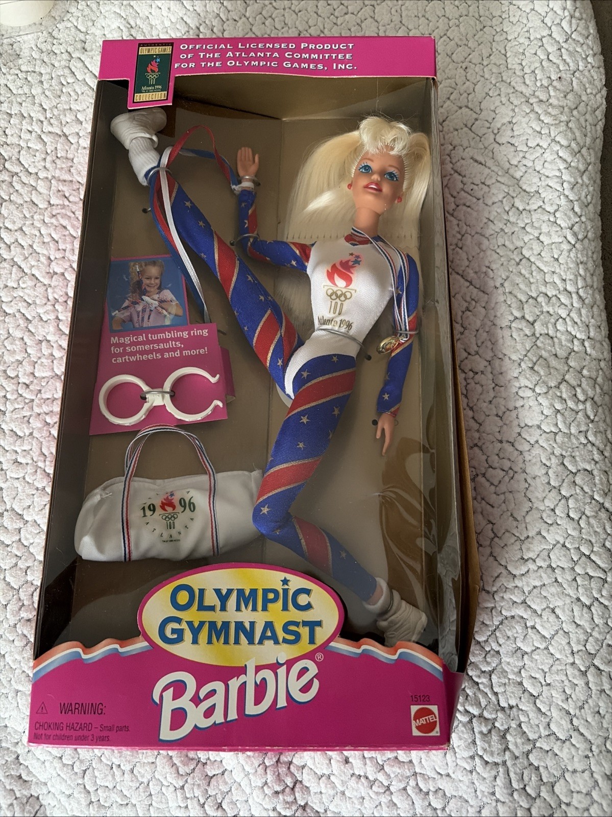 1996 Barbie Olympic Gymnast Atlanta Games Doll Mattel 15123 New