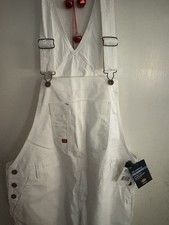 Dickies Women's Denim Bib Overall Size Large White Color New with Tags