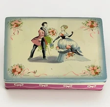 Vtg 50s Edward Sharp & Sons Toffee Tin Courting Couple England Maidstone Kent