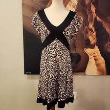 MICHAEL KORS Womens Beige Unlined Flutter Sleeve Fit + Flare Dress M