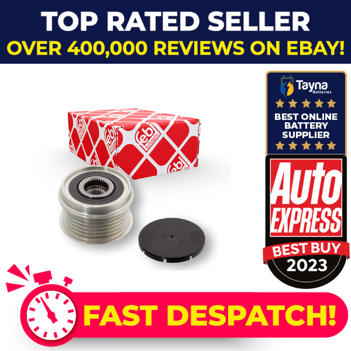 Overrunning Alternator Pulley fits PORSCHE CAYMAN 987 3.4 05 to 09 M97.21 Clutch