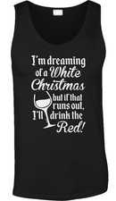 Christmas Red White Wine Funny Drinking Meme Holiday Humor Joke Mens Tank