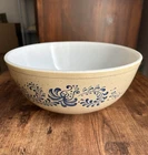 Vintage PYREX Homestead Blue Nesting Mixing Bowl 4 Qt. #404 VGC!