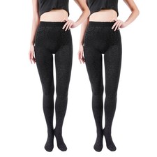 EABERN 2 Pairs Fleece Lined Tights Women,Leopard Print X-Large, Leopard