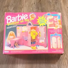 Barbie Glamour on the Go nuova scatola aperta vintage 1994 custodia si illumina #12255
