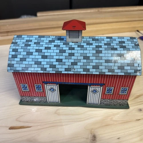 Vintage Ohio Art Rolling Acres Farm Metal Tin Litho Farm Barn Retro Toy Farm