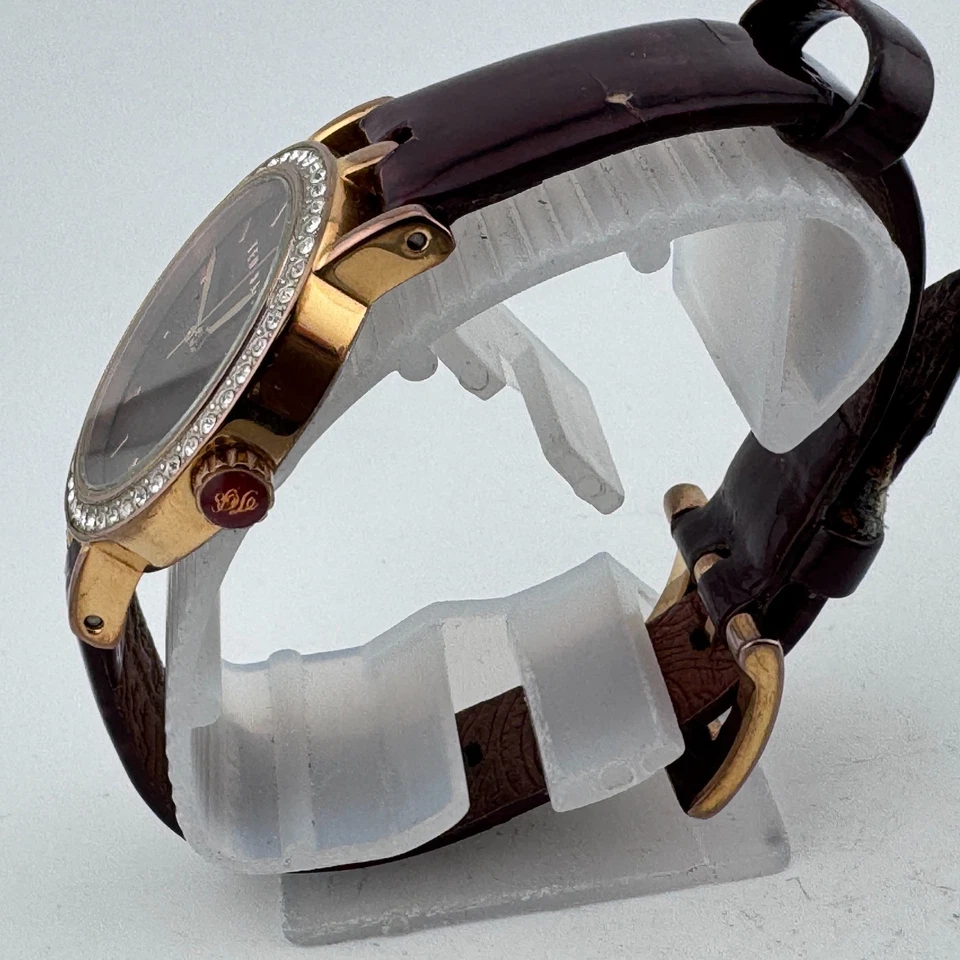 Ted Baker Reloj de Cuarzo Mujer Tono Oro Rosa Cuero Marrón Estrás Batería Nueva Foto 4 de 4