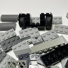 Lego 200 Black Gray Plates Bricks Wheels Tires Slopes 35563 6192 City 270