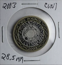 2003 Great Britain 2 Pounds Technology Achievements Bimetallic CuNi Coin Km# 994