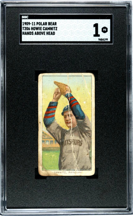 1909 T206 HOWIE CAMNITZ POLAR BEAR HANDS ABOVE HEAD SGC 1 PITTSBURGH PIRATES