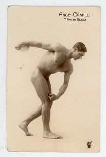 # 10 VINTAGE PHOTO FRENCH PHYSIQUE MODEL ANGE CAMILLI NUDE RPPC SNAPSHOT GAY