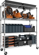 MZG Metal Garage Shelving Wire Storage Shelves Storage Shelf Rack With Wheel