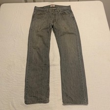 Levis 501 Original Straight Leg Gray Denim Button Fly Jeans Mens 32x32