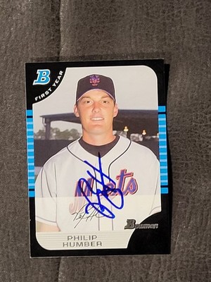Philip Humber Signed 2005 Bowman Rookie card #324  New York Mets !