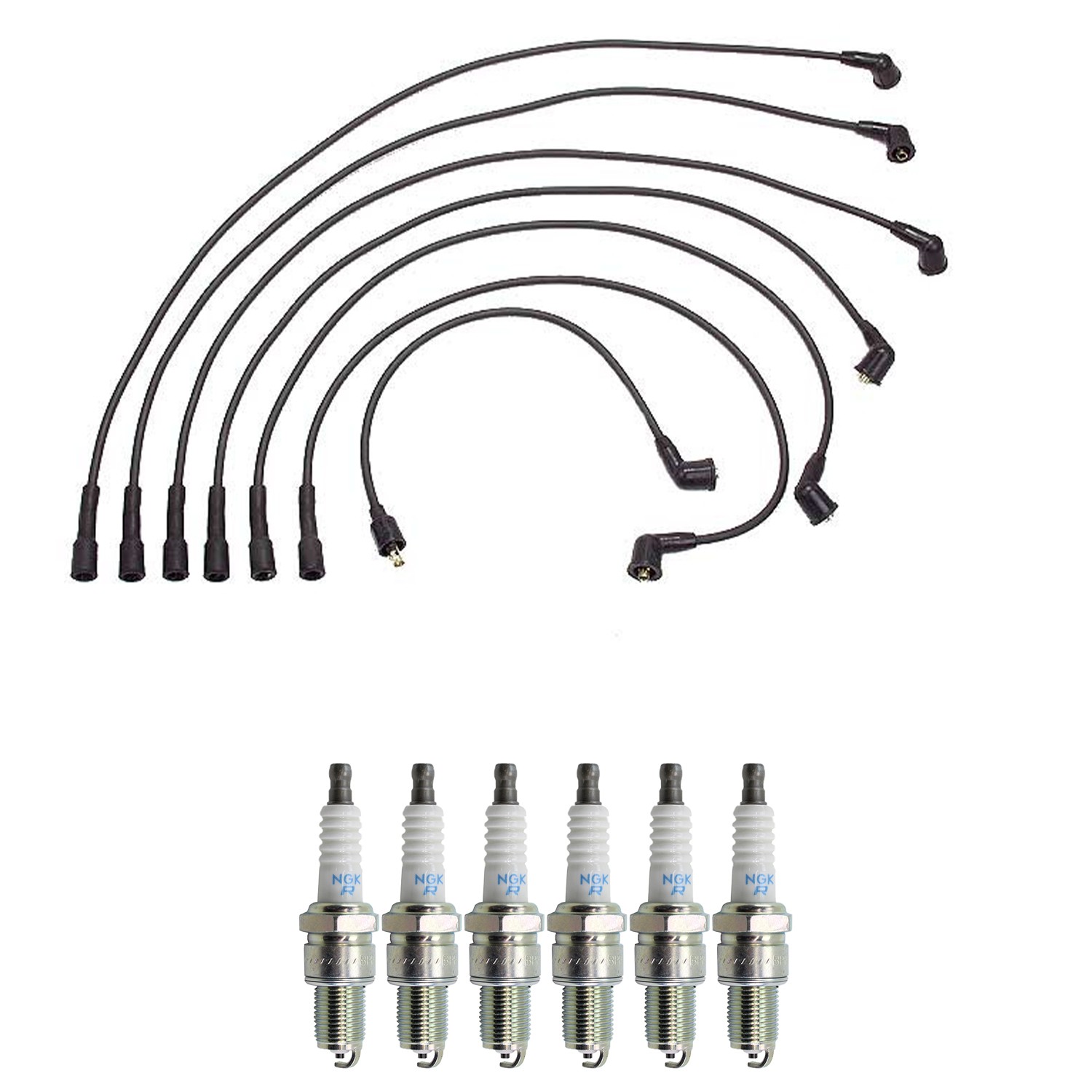 Denso Ignition Wires and NGK Spark Plugs Kit for Nissan Maxima 1981-1984 2.4L L6