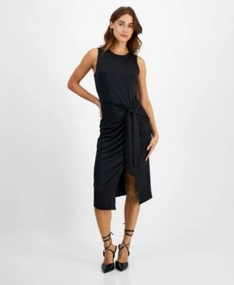 Bar III Petite Tie-Front Asymmetrical- Deep 194145426648  RT $59.5 #2