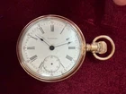 Antique Waltham 17 jewel Gold filled open face side winder pocket watch