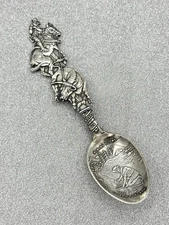 Antique Cowboy Ranger Montana Mining Sterling Spoon Ca. 1910