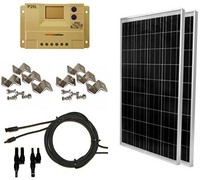 Windynation 200 Watt (2pcs 100 Watt) Solar Panel Complete Off-grid Rv Boat Kit W on sale Windynation 200 Watt (2pcs 100 Watt) Solar Panel Complete Off-grid Rv Boat Kit W on sale
