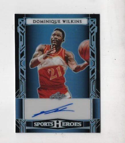 DOMINIQUE WILKINS 2024 LEAF SPORTS HEROES BASKETBALL AUTOGRAPH BLUE HOLO #D /10