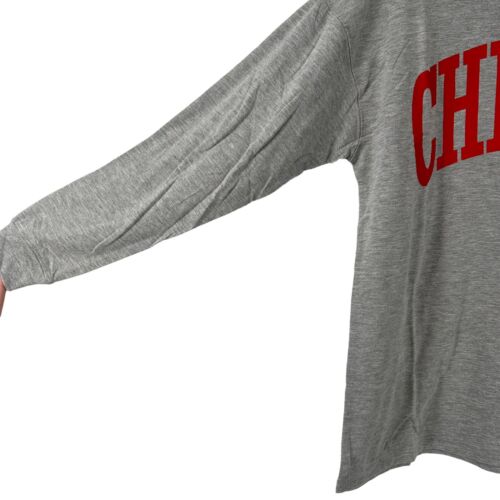 Chicago T-Shirt Wild Fable Long Sleeve Gray Retro Womens Size S Relaxed Fit Top - Picture 4 of 7