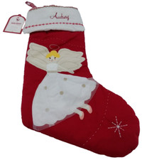 Pottery Barn Kids Christmas Stocking Angel Monogrammed Audrey Holiday Quilted