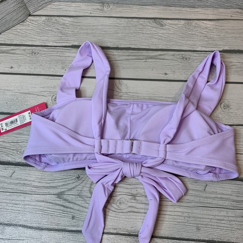 Xhilaration Juniors' Bralette Bikini Top Lilac Tie Straps Size M (4-6) NWT - Picture 4 of 10