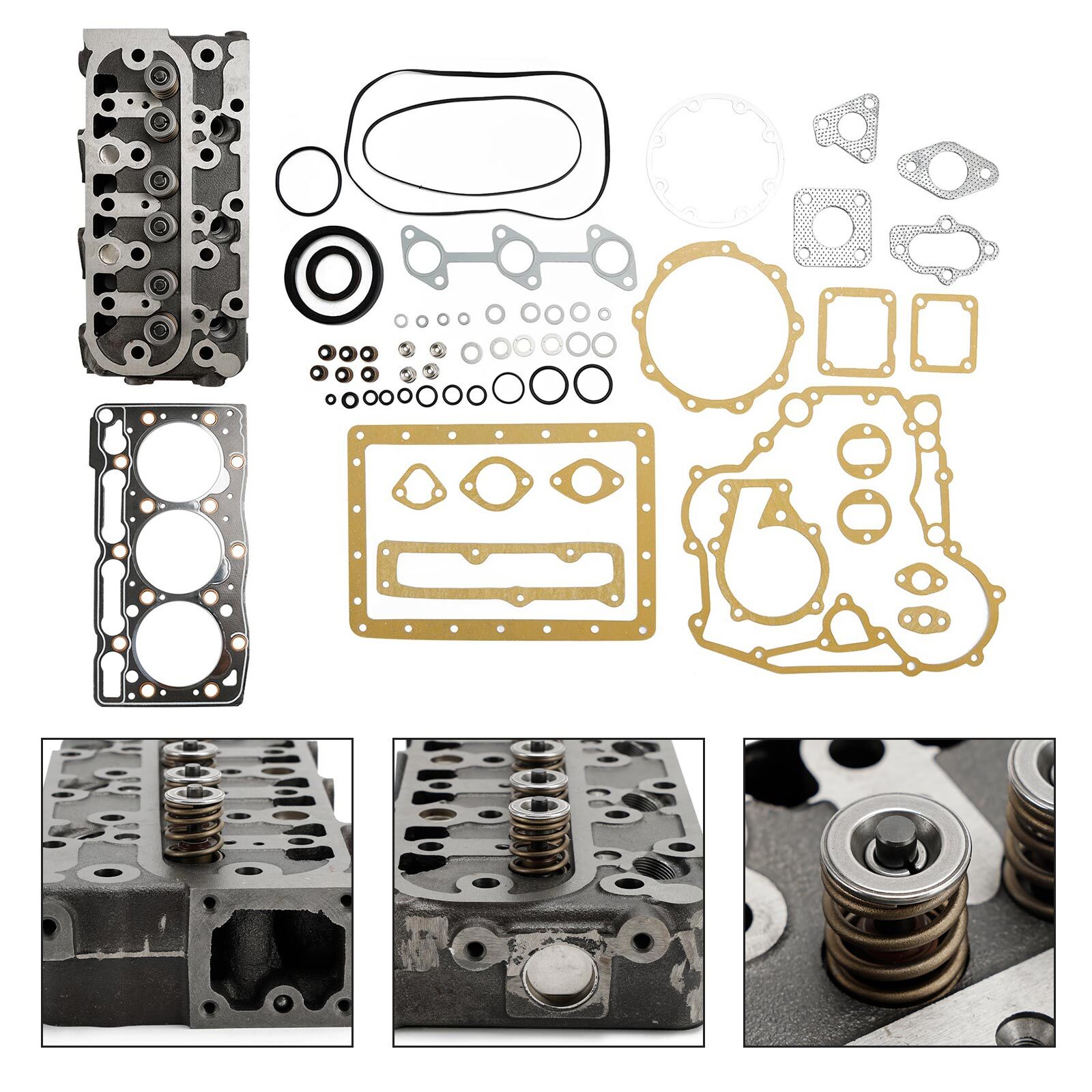 Complete Cylinder Head With Valve Spring & Full Gasket Kit FIT Kubota D1005