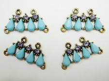 4 Earring - Pendant - Necklace Findings / Embellished Jewelry Connectors