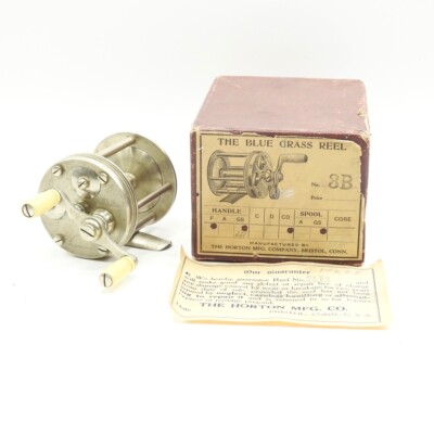 antique german fishing reels Vintage German Silver Horton Blue Grass No. 3 Fishing Reel. W/ Box