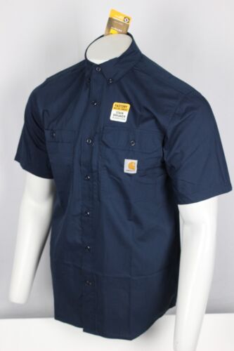 Carhartt Men's Force Ridgefield SHort Short Sleeve Button M Regular Blue 102417