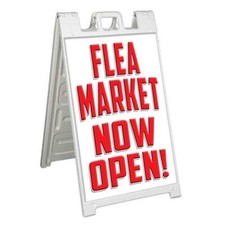 FLEA MARKET NOW OPEN Signicade 24x36 Aframe Sidewalk Sign Banner Decal
