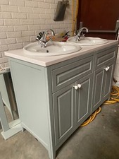 Bathroom His and Hers Vanity Unit, with Storage cupboard and LED Mirror