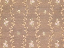 TELA BROCADO TEJIDO FLORAL KRAVET ALAMA 6 YARDAS MARRÓN