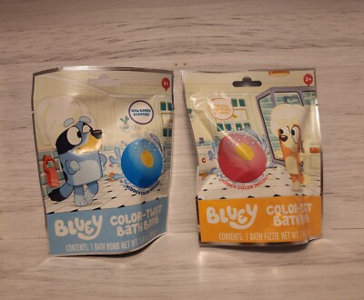 Bluey And Bingo Color-Twist Scented Bath Bombs 2 Pack Lot 1.41 oz