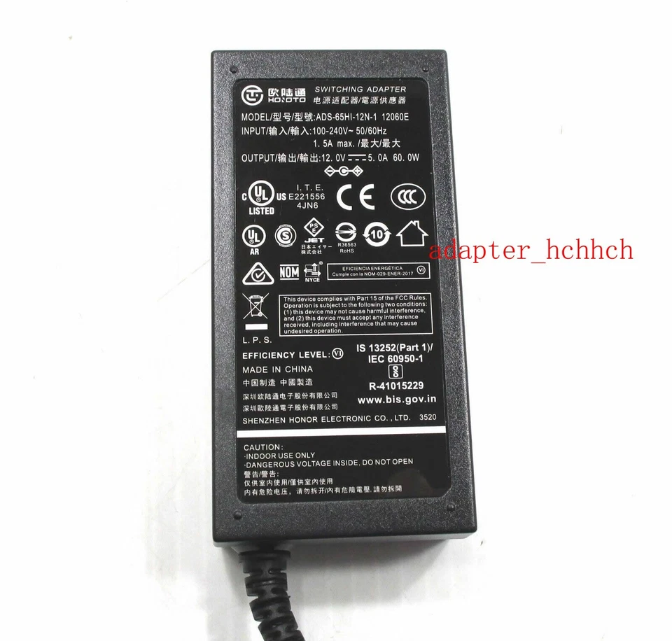 New Original Hoioto 12V Adapter for Acer AOpen 27HC2RPd/27HC2URPd 12060E Monitor - Image 2 of 4