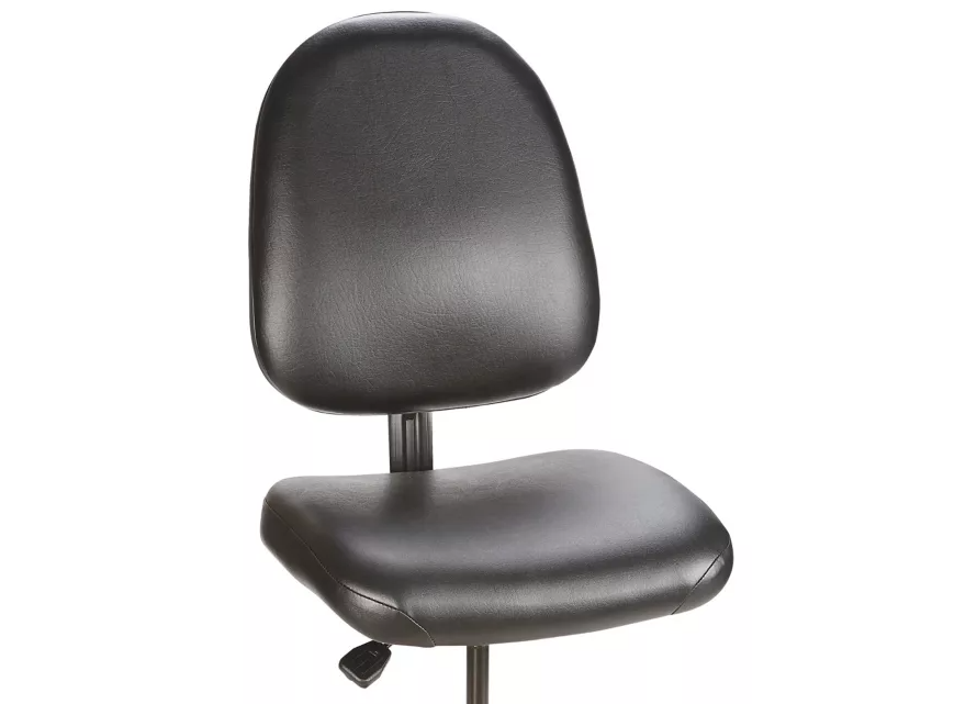 Uline Black Task Chair With Arms Uline Deluxe Mesh Work Stool - Main Image