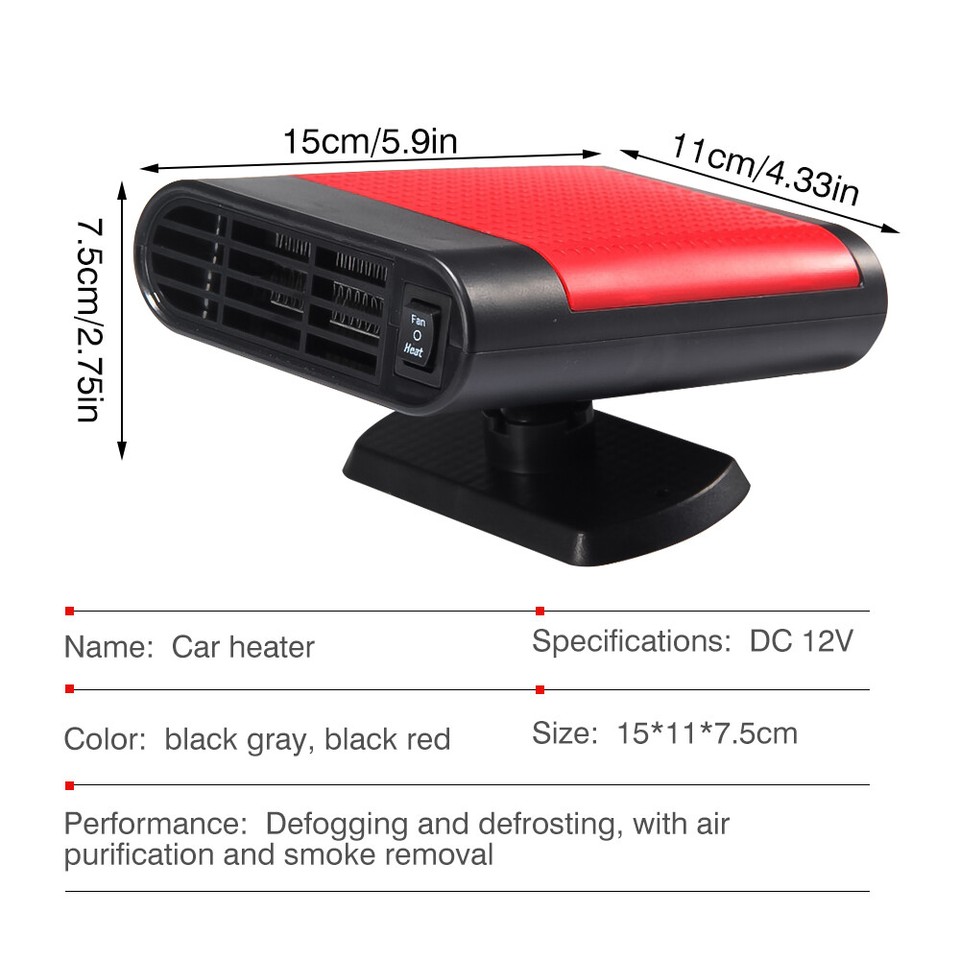 12V Car Heater Demister Defroster 150W Electric Heater Heating Fan Auto