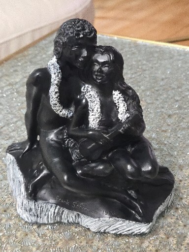 Frank Schirman Hula Statue - Mele O Hawaii Black Beauties - Made with Coral