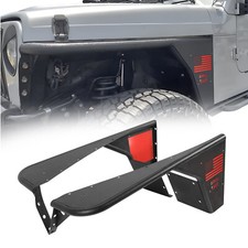 2 Pcs Flat Tube Fender Flares Kit Front Armor Wheel For 97-06 Jeep Wrangler Tj 2 Pcs Flat Tube Fender Flares Kit Front Armor Wheel For 97-06 Jeep Wrangler Tj