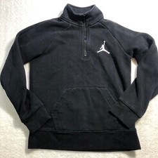 Air Jordan Youth Small Sweatshirt Pullover 1/4 Zip Black 